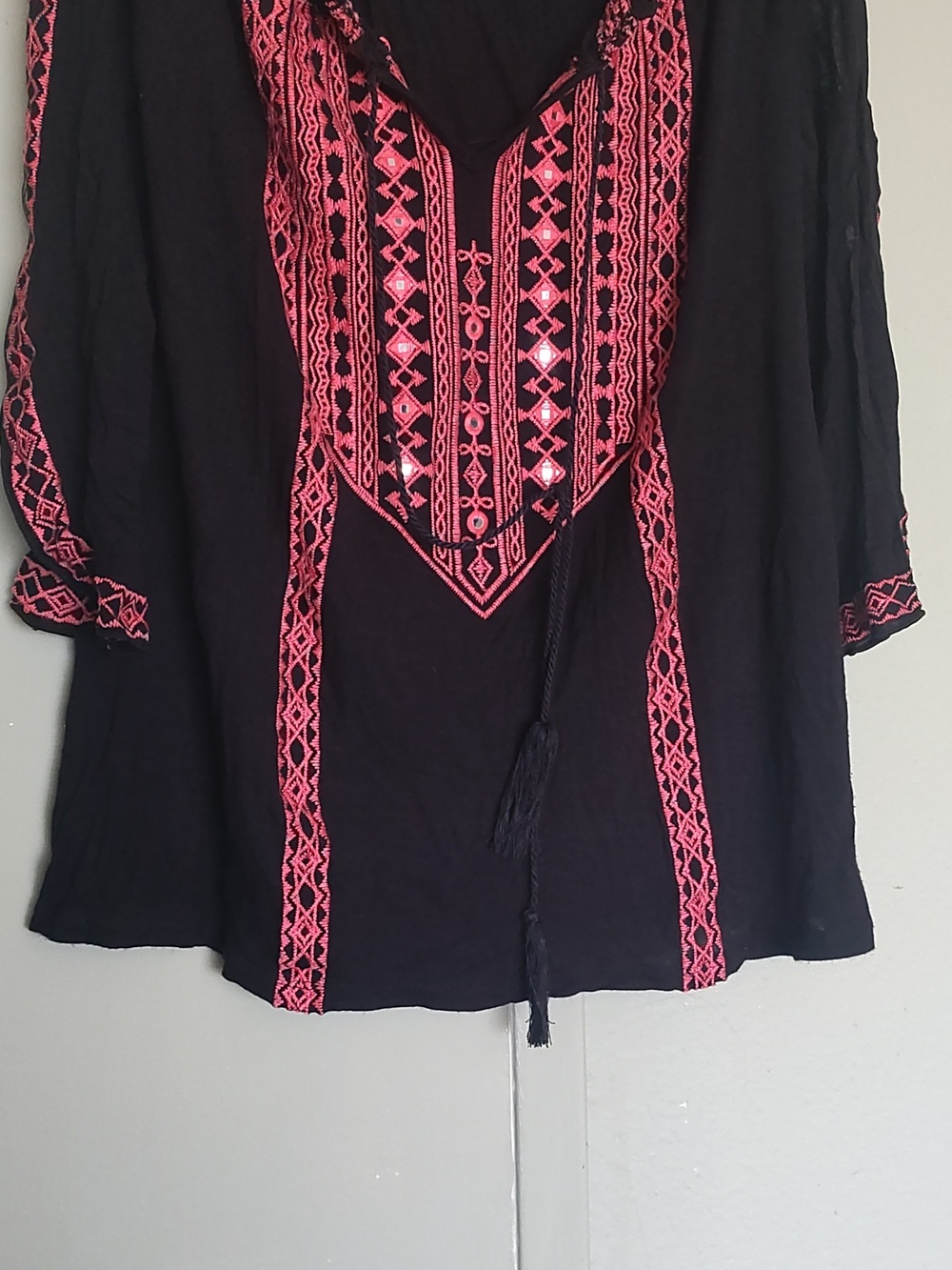 Embroidery Boho Open Sleeve Top